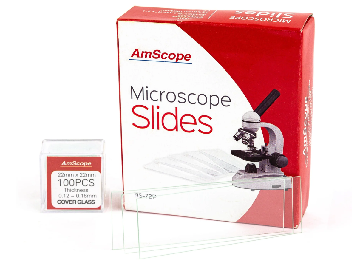 72 Pre-Cleaned Blank Microscope Slides and 100 Square Cover Glass