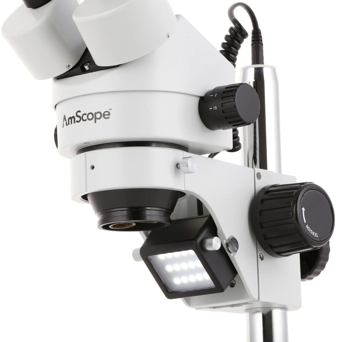 AmScope Stereo Zoom Microscope 7X-45X Magnification on LED Pillar Stand