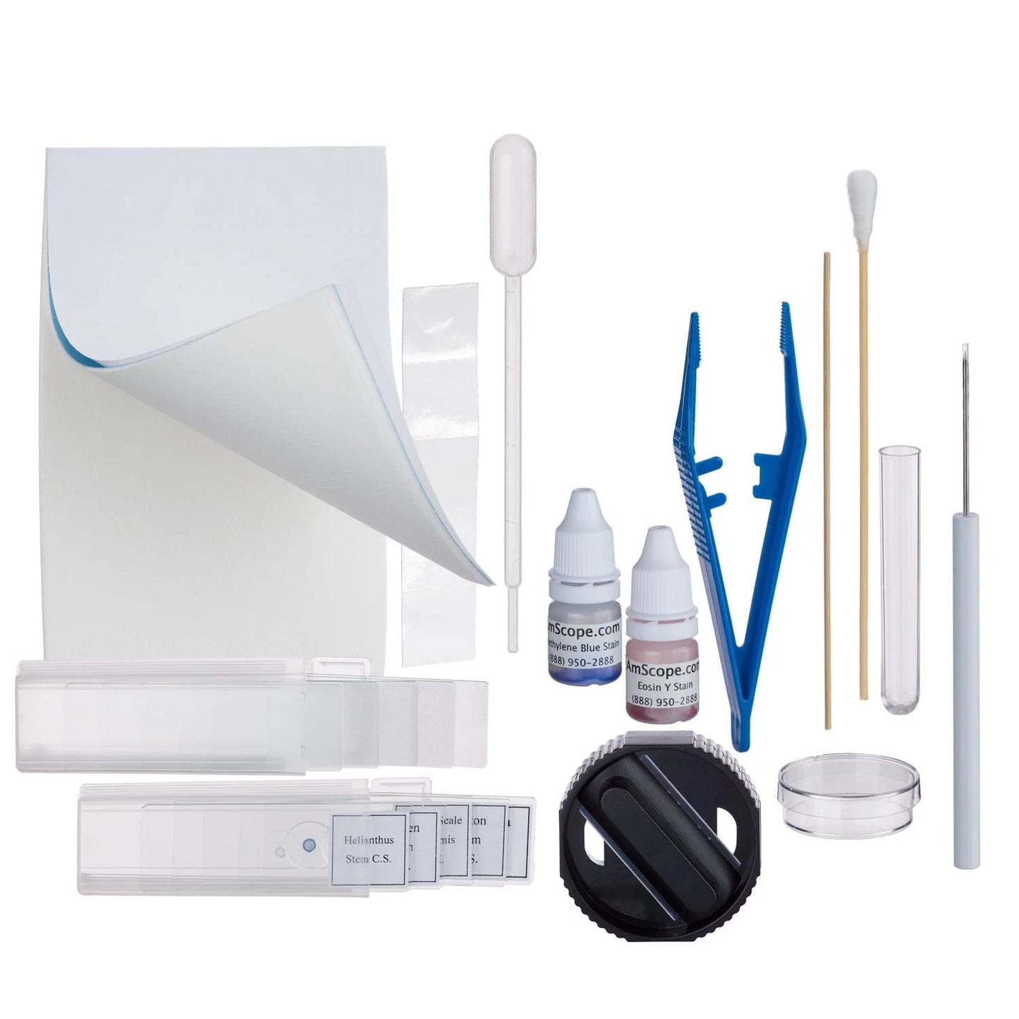 Microscope Slide Preparation Kit Including Slides, Stains