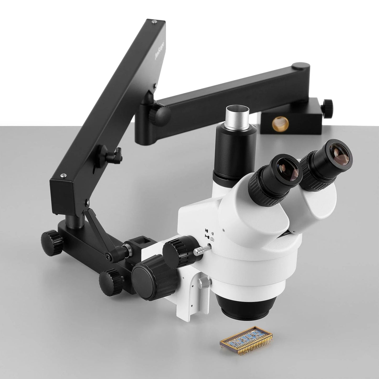 Amscope 3.5X-90X Articulating Zoom Microscope w Fluorescent Light + 1.3MP Digital Camera