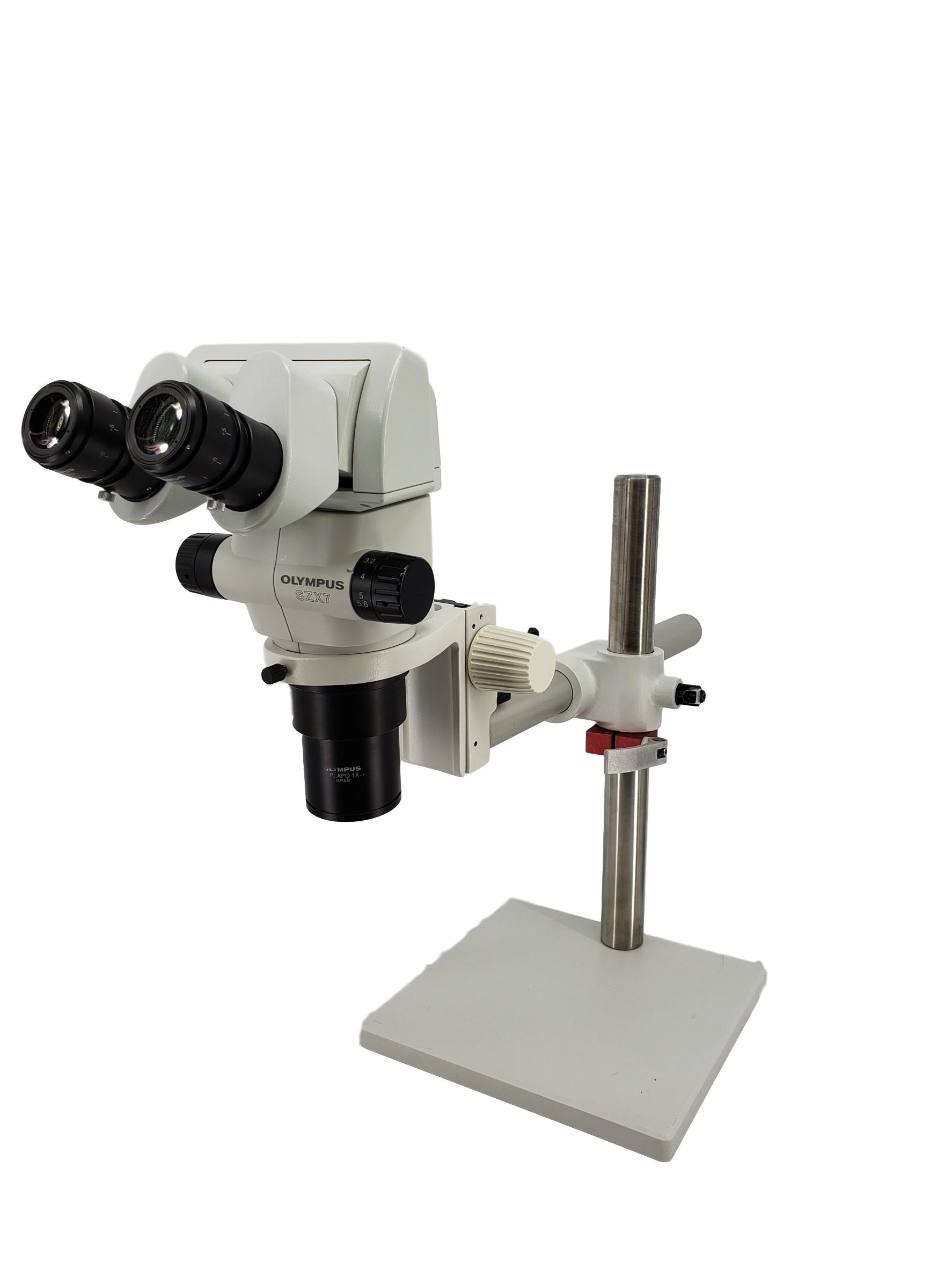 Olympus SZX7 Stereo Microscope 0.8x - 5.6x on Boom Stand Olympus SZX7 Stereo Microscope 0.8x - 5.6x on Boom Stand