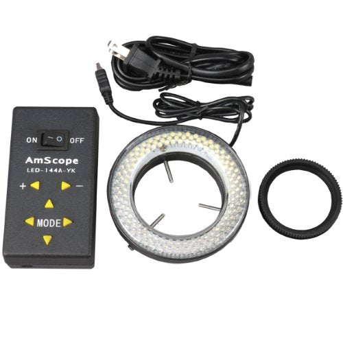 .144 LED Four-Zone Microscope Ring Light with Adapter