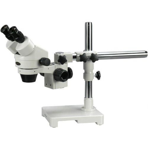 7X-45X Stereo Zoom Microscope with Single Arm Boom Stand