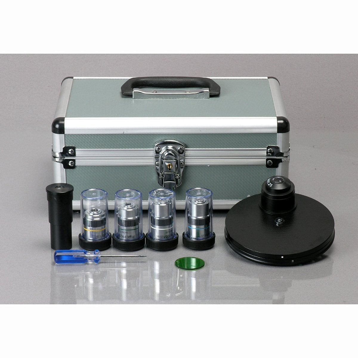 AmScope 40X-1600X Lab Clinic Vet Trinocular Turret Phase Contrast Microscope