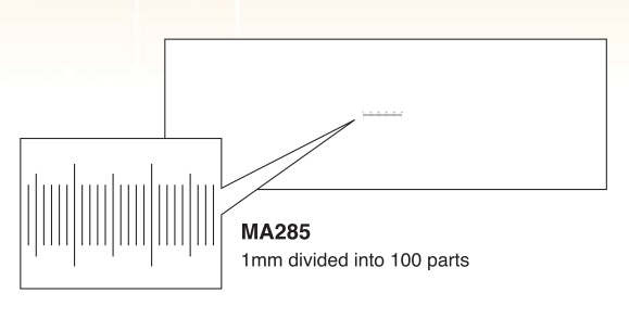 Meiji MA285 Glass Stage Micrometer 1mm / 100 units - Microscope Central