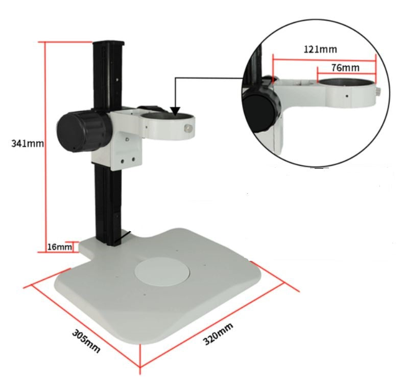 Wide Base Stereo Microscope Plain Focusing Stand