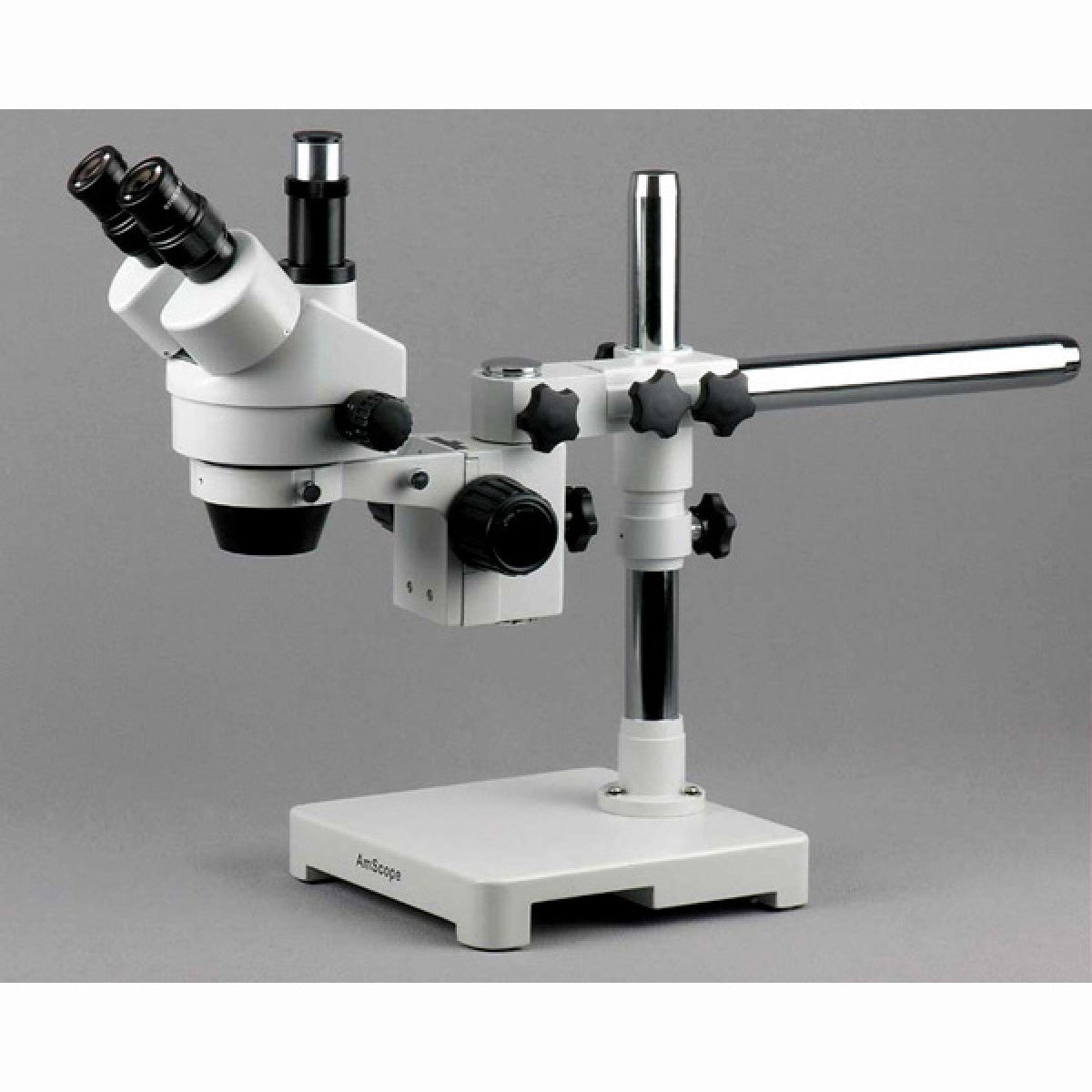 AmScope 7X-45X Boom Stand Trinocular Zoom Stereo Microscope + 54 LED Light