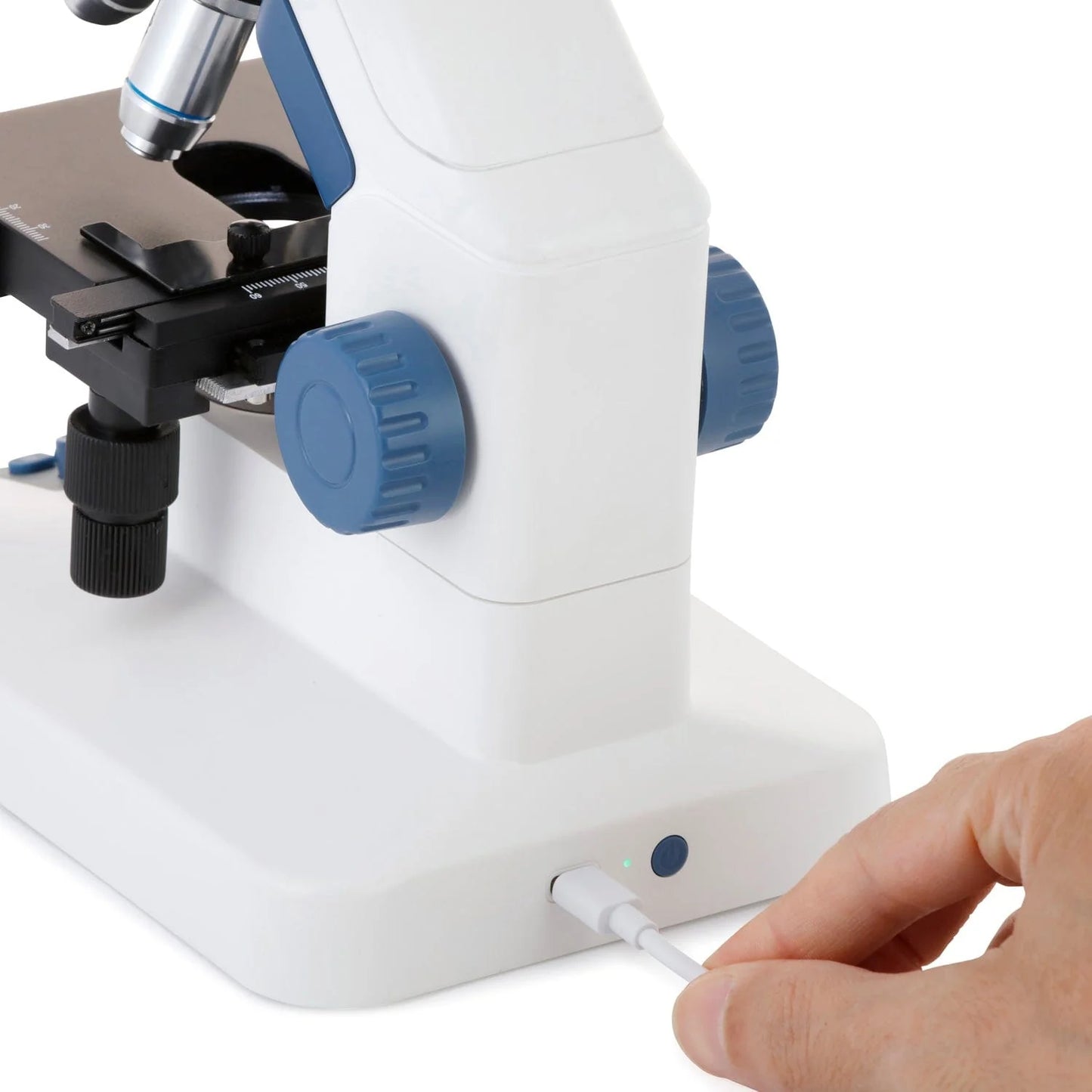 AmScope DM300HD Full HD 7" Digital Compound Microscope with Mechanical Stage 4 Objectives and 32GB MicroSD Card