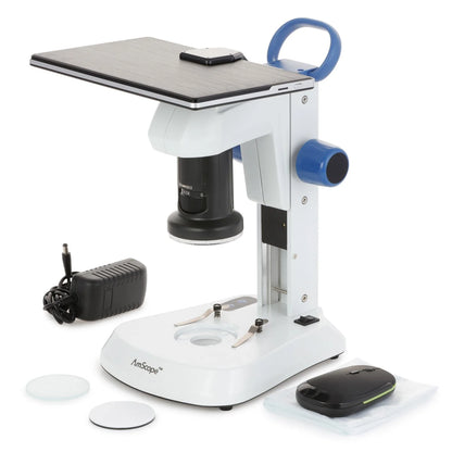 AmScope DM745-HDM9-3MP Digital Microscope for Industrial Inspection with 4.5X Magnification Zoom on Track Stand with 9" Screen