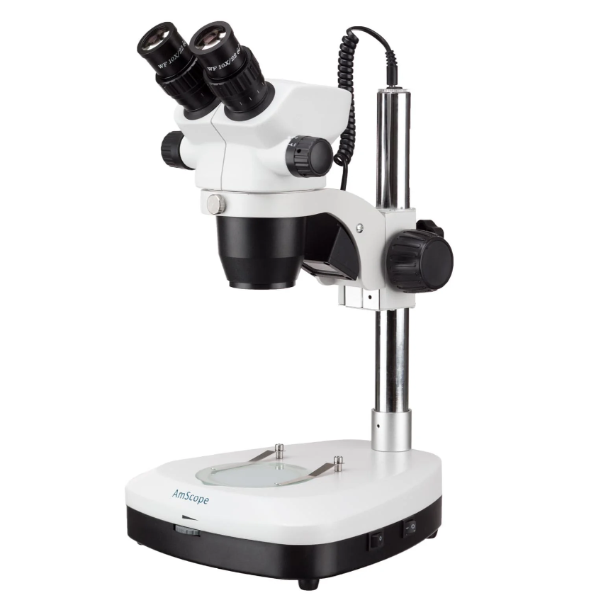 AmScope 10X-45X LED Binocular Pillar Stereo Zoom Microscope