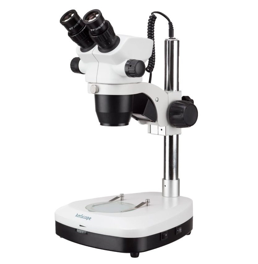 AmScope 10X-45X LED Binocular Pillar Stereo Zoom Microscope ...