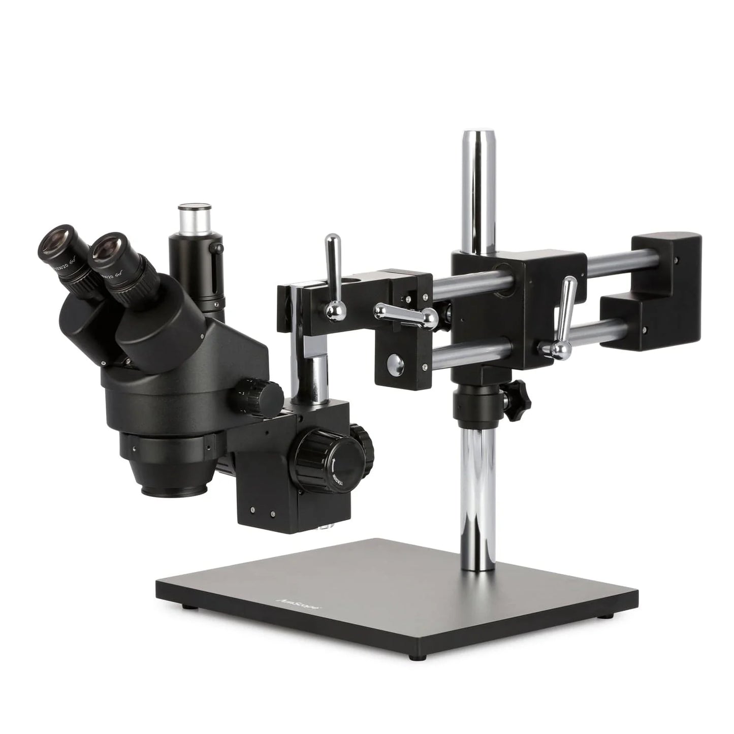 Black Stereo Microscope On Boom Stand