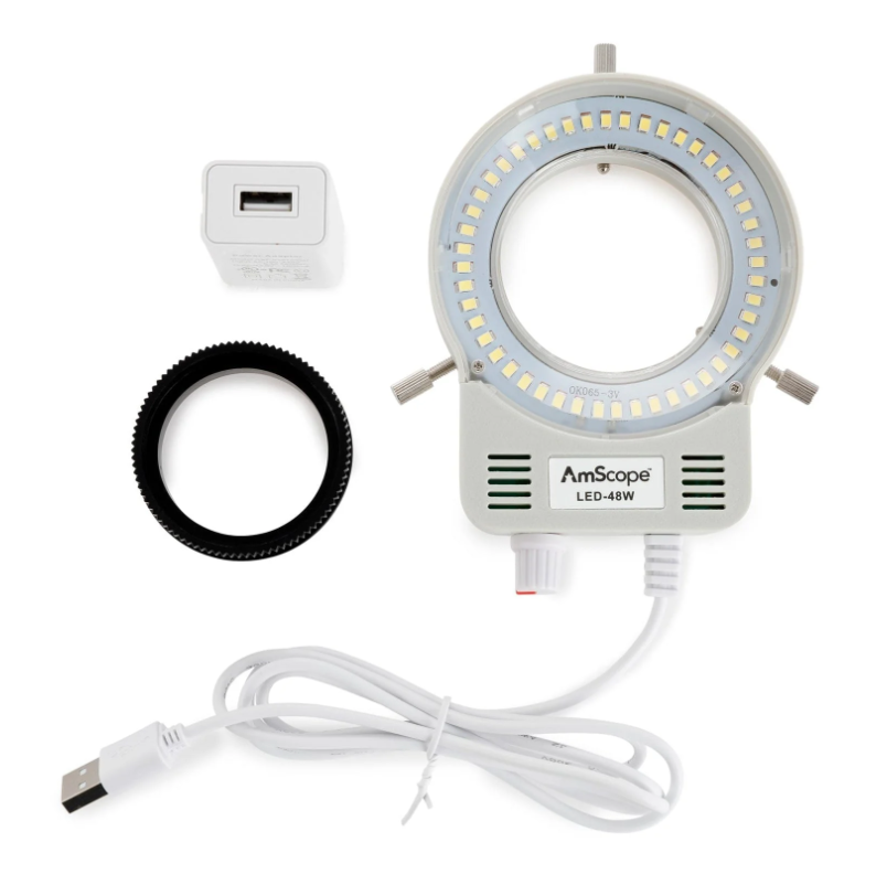Microscope Led Base 48 LED Microscope Ring Light with Dimmer – Microscope Central