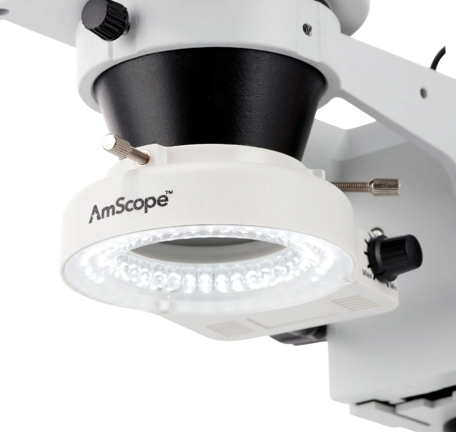 AmScope 7X-45X Zoom Magnification Circuit Inspection Stereo Microscope with 80 LED Light