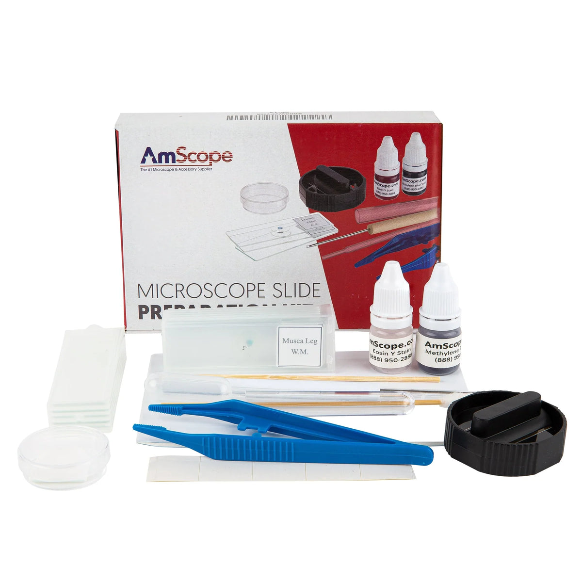 Slide Preparation Microscope Slide Preparation Kit Including Slides, Stains – Microscope ...