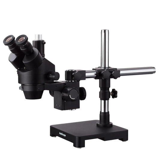 Black Trinocular Stereo Microscope 