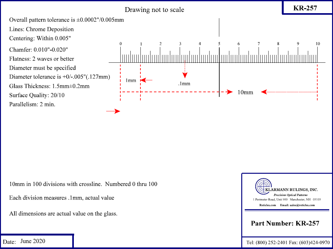 10mm / 100 Division With Crossline Eyepiece Reticle