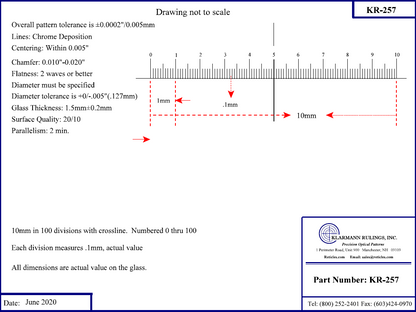 10mm / 100 Division With Crossline Eyepiece Reticle