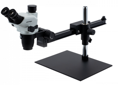 Unitron Z645 Stereo Microscope on Gliding Arm Boom Stan - Trinocular - 13532
