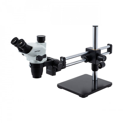 Unitron Z645 Stereo Microscope on Ball Bearing Boom Stand 6.7x - 45x - Trinocular