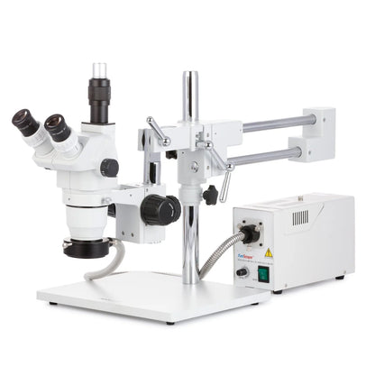 AmScope 2x-225x Trinocular Boom Stand Stereo Zoom Microscope