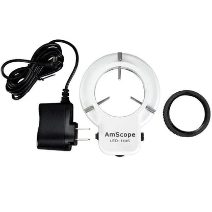 Amscope 3.5X-90X 144-LED Articulating Arm Zoom Stereo Microscope + 10MP Digital Camera