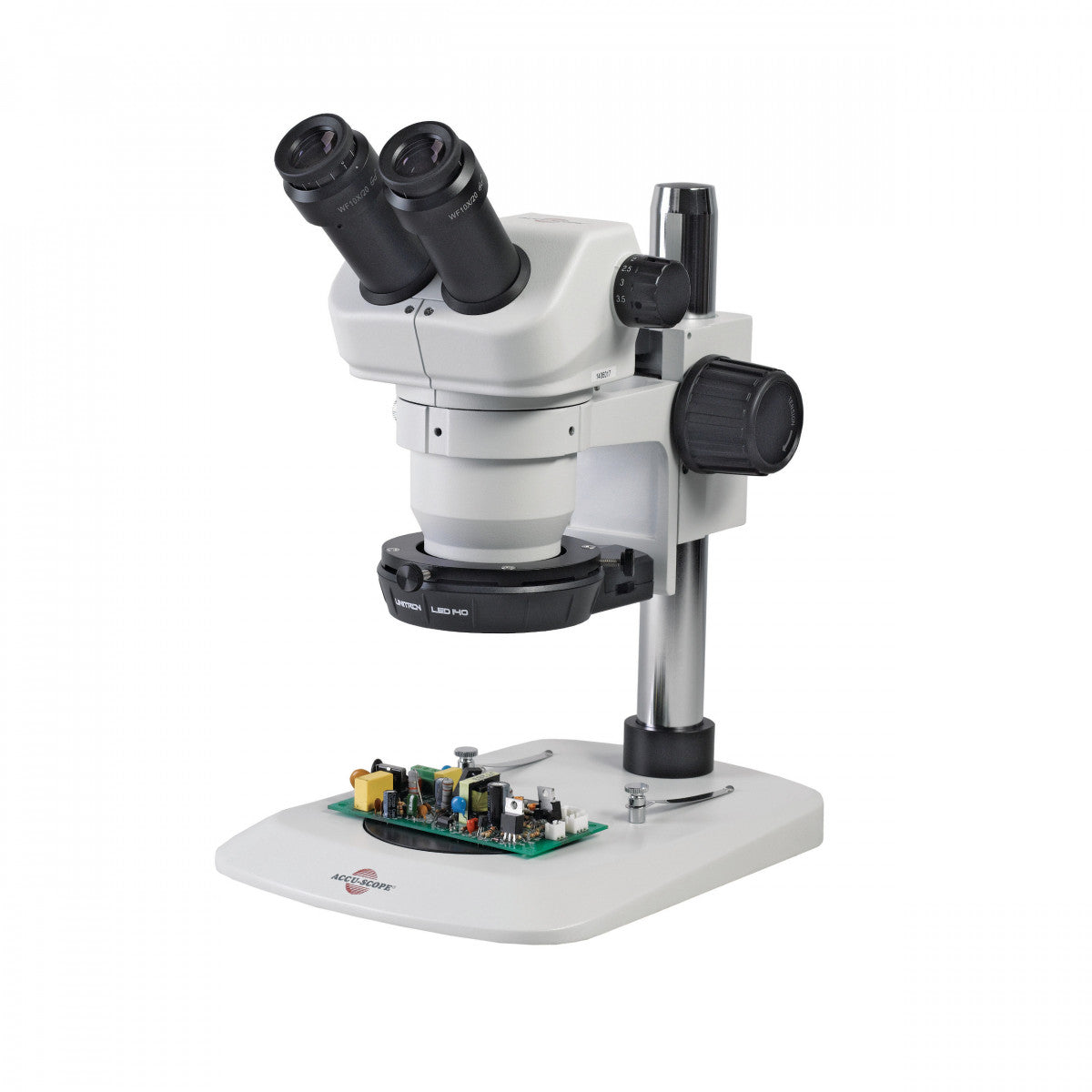 Accu-Scope 3078 Zoom Stereo Microscope on Pole Stand - 8x-35x