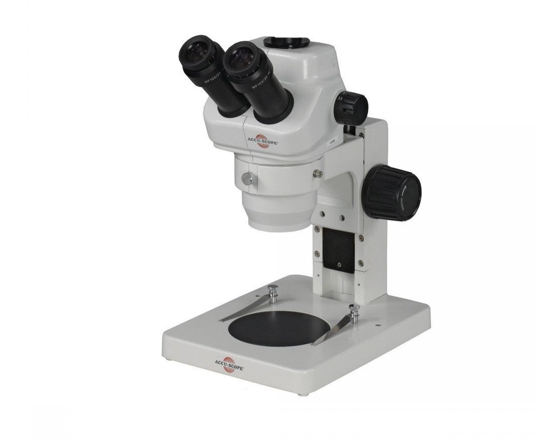 Accu-Scope 3078 Zoom Stereo Microscope on Plain Focusing Stand - 8x-35x