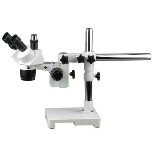 AmScope 10X & 30X Trinocular Stereo Microscope with Single-Arm Boom Stand