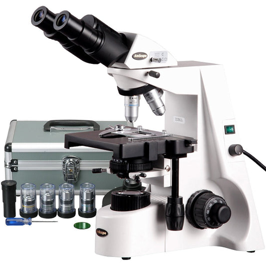 AmScope 40X-2000X Professional Infinity Plan Phase Contrast Kohler Compound Microscope