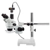 AmScope 3.5X-45X Boom Stand Trinocular Zoom Stereo Microscope with Fluorescent Ring Light and Camera