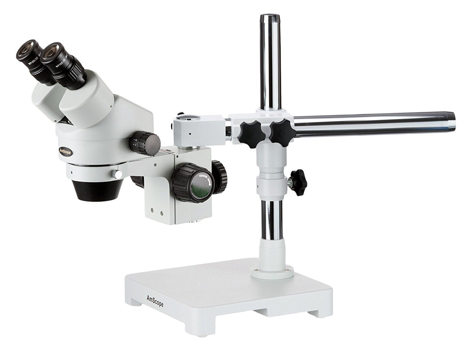 訳あり商品 AmScope 3.5X-45Xサイマルフォーカルステレオロック可能なズーム顕微鏡シングルアームのブームは、144-LEDリング 顕微鏡 