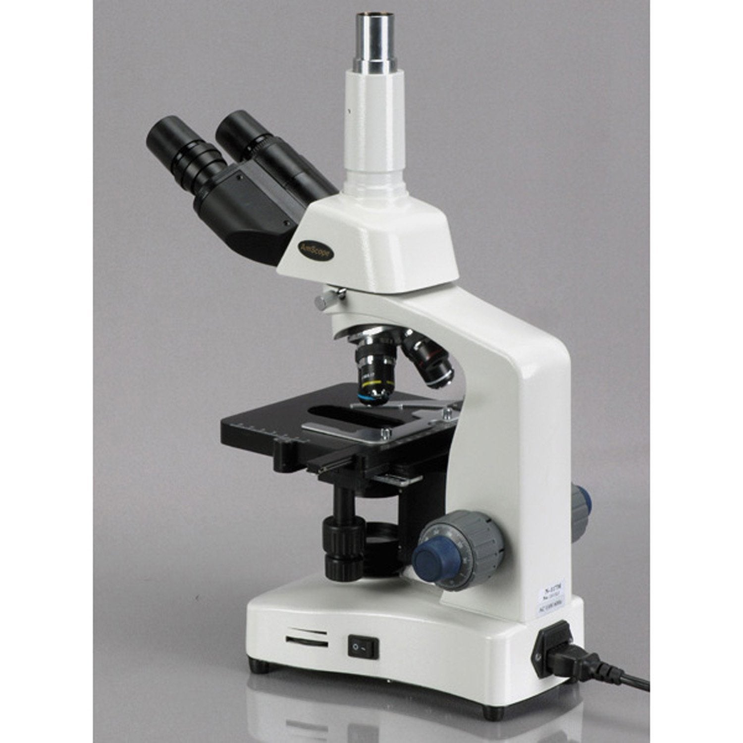 AmScope 40X-1600X 3W LED Siedentopf Trinocular Bright / Darkfield Compound Microscope