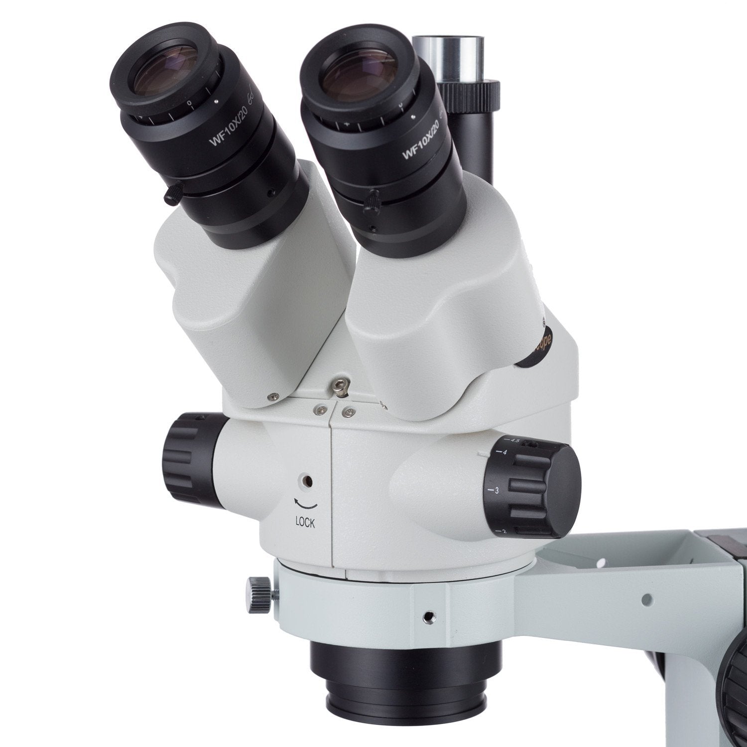 7X-45X Simul-Focal Stereo Lockable Zoom Microscope on Single Arm