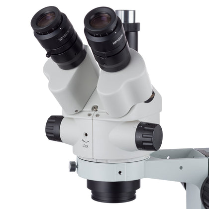 AmScope 7X-45X Trinocular Stereo Zoom Microscope on Single Arm