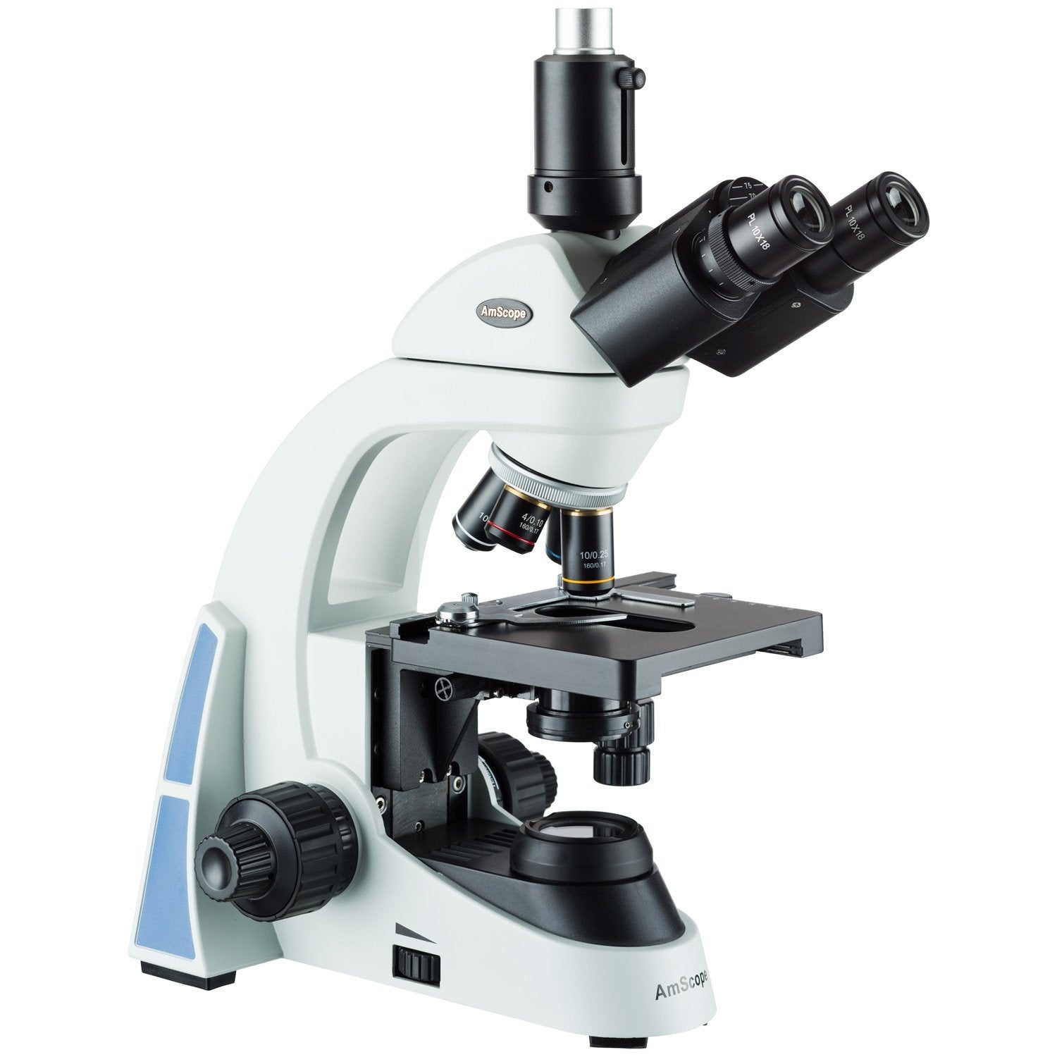 AmScope 40X-2000X LED Biological Trinocular Compound Microscope with 5 ...