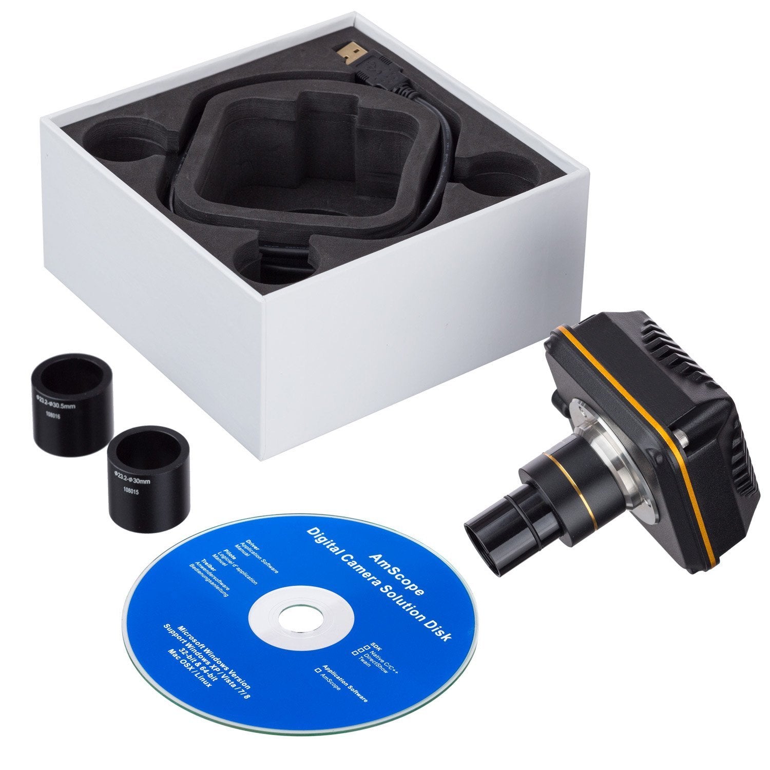 AmScope MU503-CK 5MP USB3.0 Microscope Digital Camera With Calibration Kit