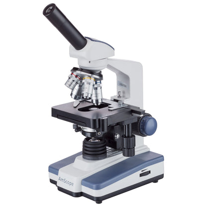 AmScope 40X-2500X LED Monocular Compound Microscope with 3D Stage