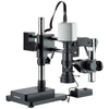 Industrial Inspection Zoom Monocular Microscope with Double Arm Stand and 1080p HDMI Camera
