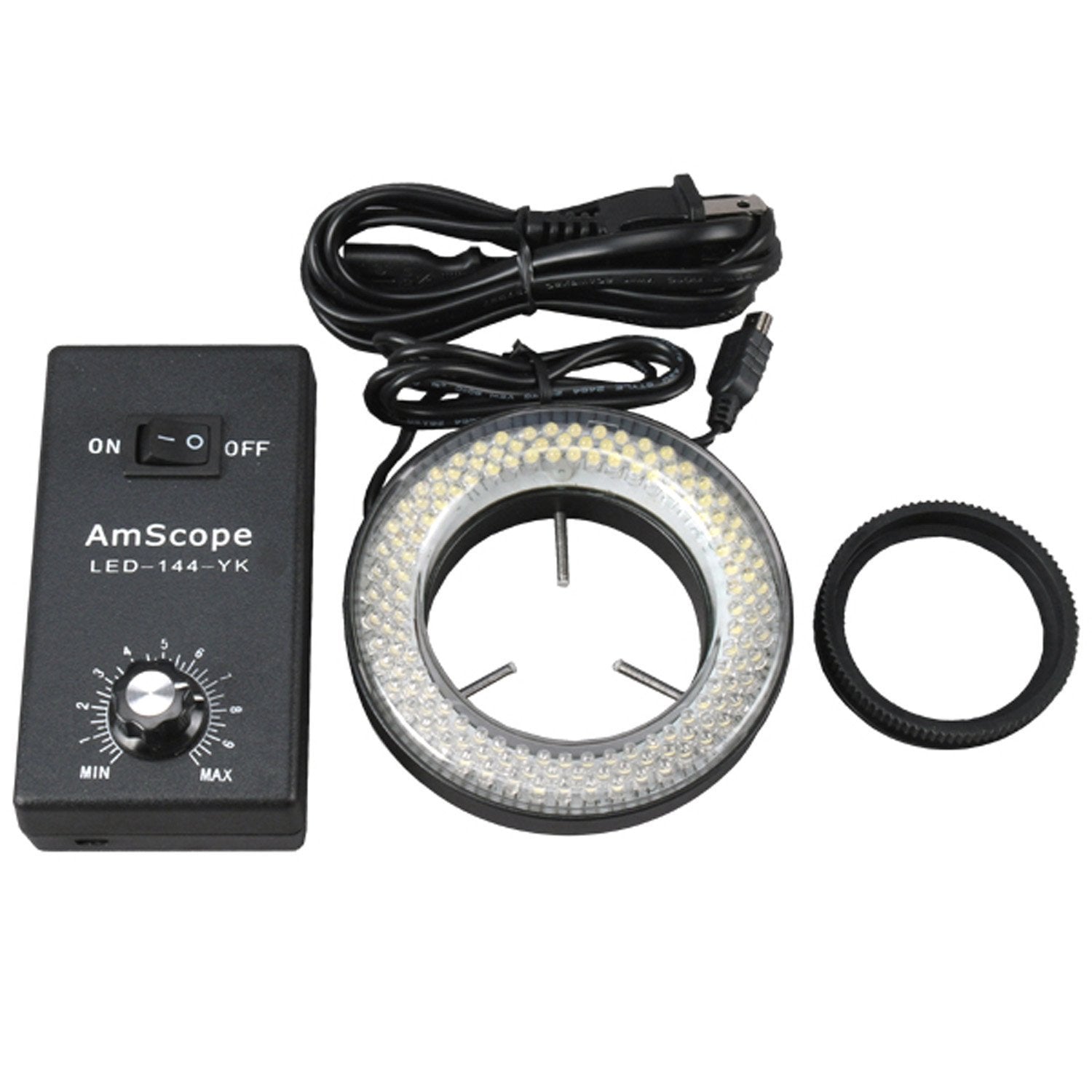 .144-LED Microscope Ring Light with Adapter