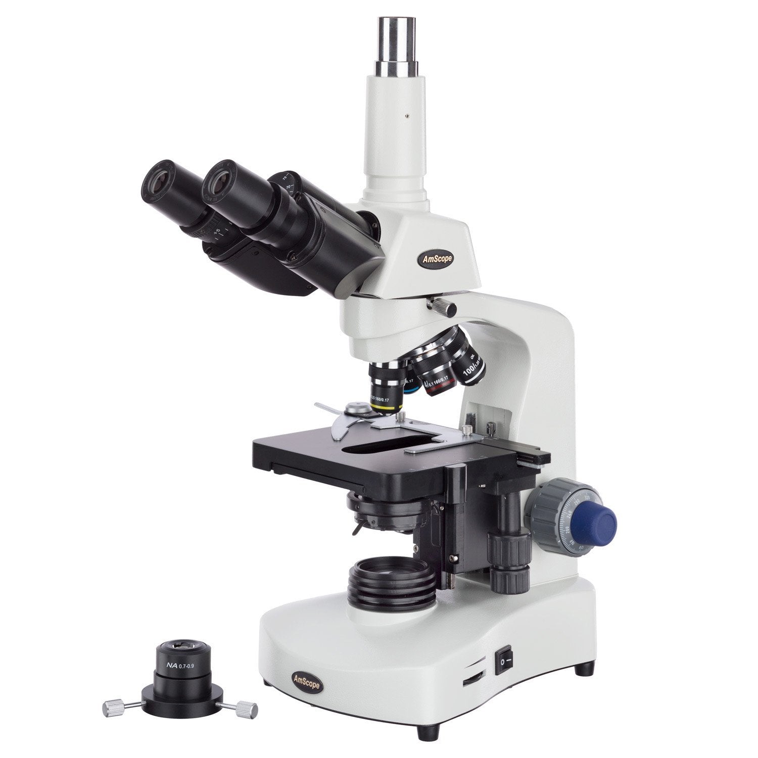 Comp Microscope AmScope 40X-1600X 3W LED Siedentopf Trinocular Bright / Darkfield Comp ...