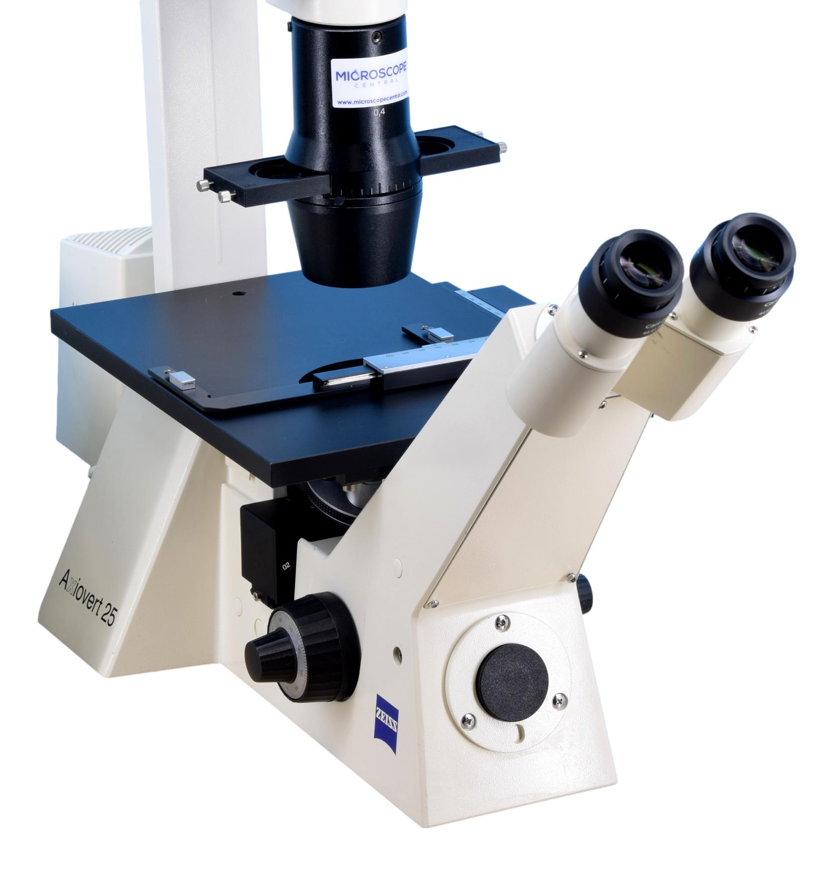 Zeiss Axiovert 25 Inverted Phase Contrast Fluorescence Microscope