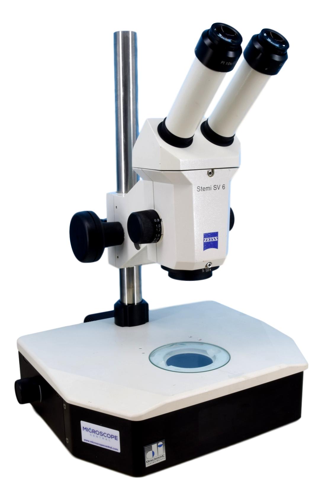 Zeiss Stemi SV6 Stereo Microscope On Transmitted Light Mirror Base