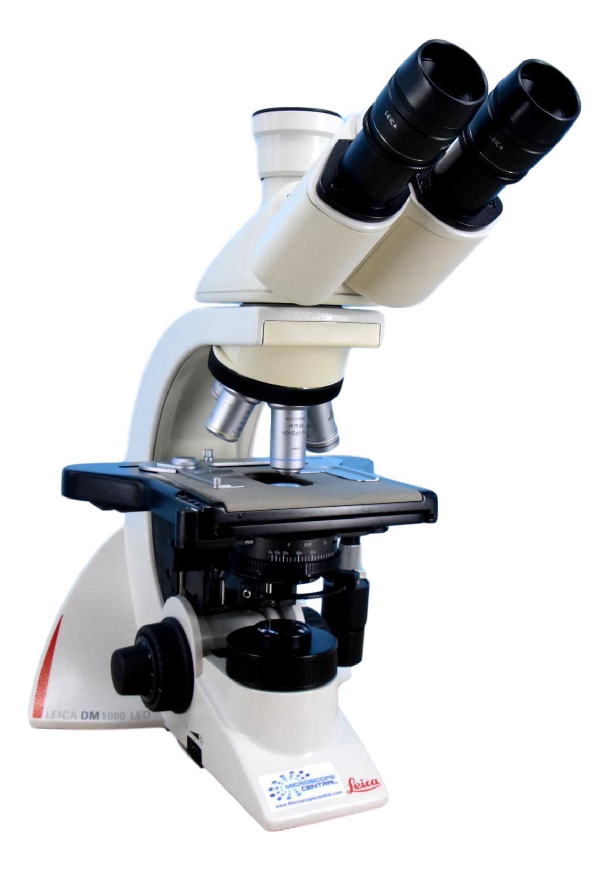 Leica DM1000 Phase Contrast Microscope - Trinocular w/ Slider