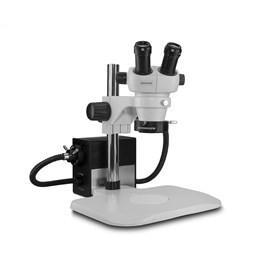 Scienscope ELZ-PK1-AN Mini Stereo Zoom Binocular Microscope - On Ergo Post with LED Annular Ring Light