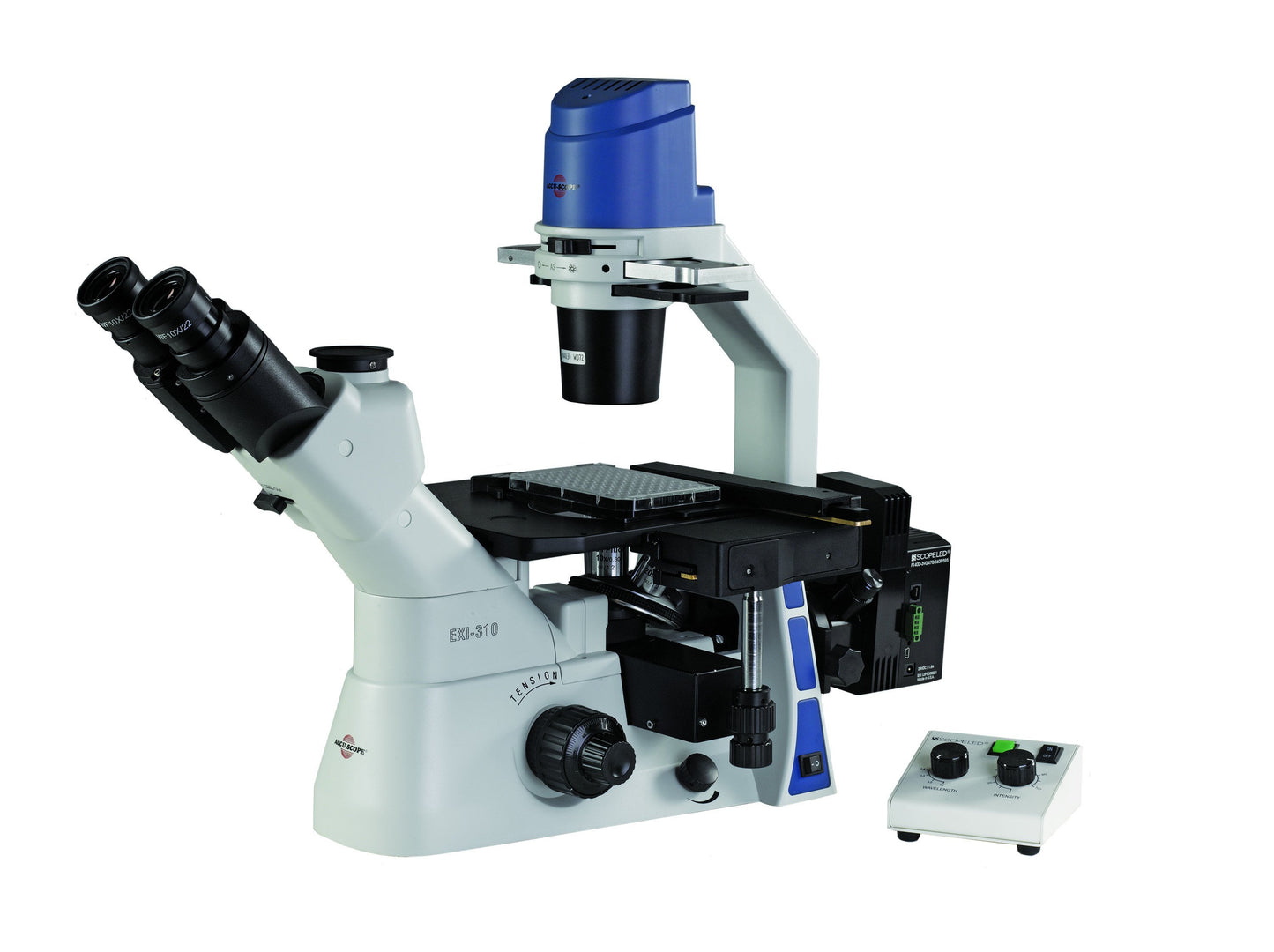 Accu-Scope EXI-310 Inverted Phase Contrast LED Fluorescence Microscope