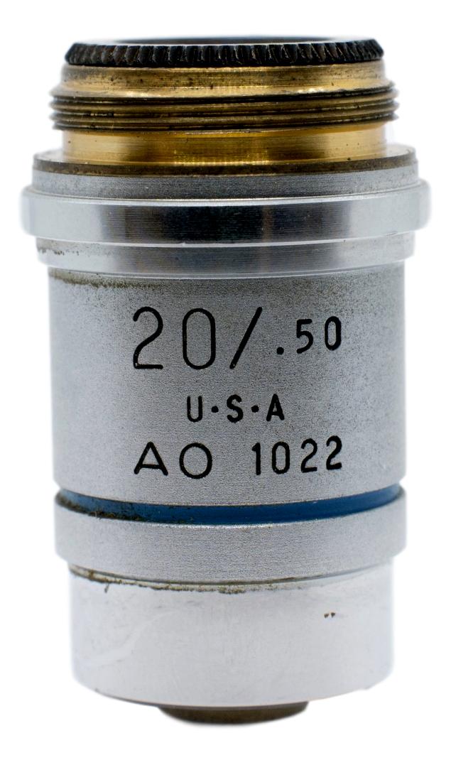 AO / American Optical 20x Plan Achro Objective Microscope Central