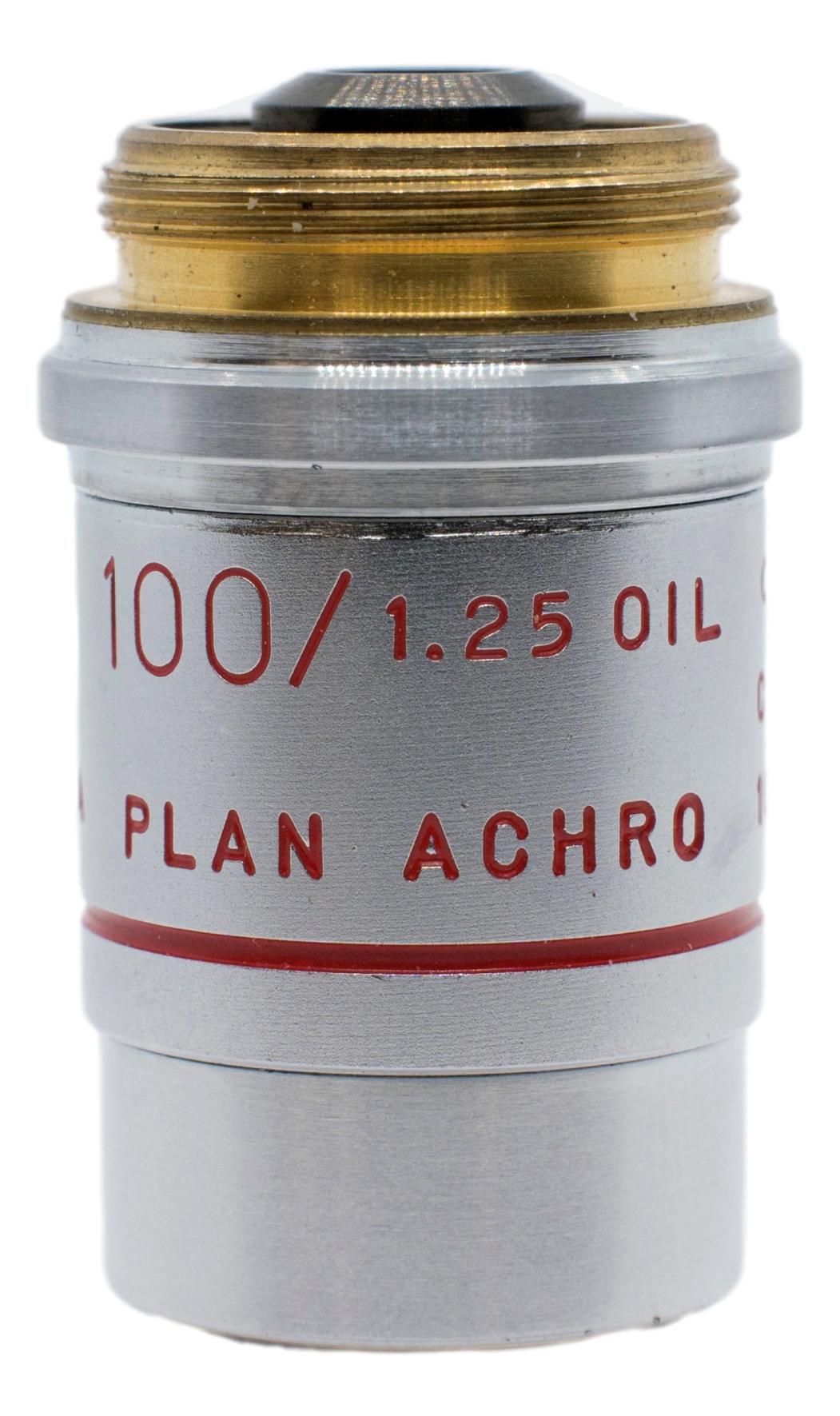 American Optical / AO 100x Oil Plan Achromat Iris Diaphragm Objective
