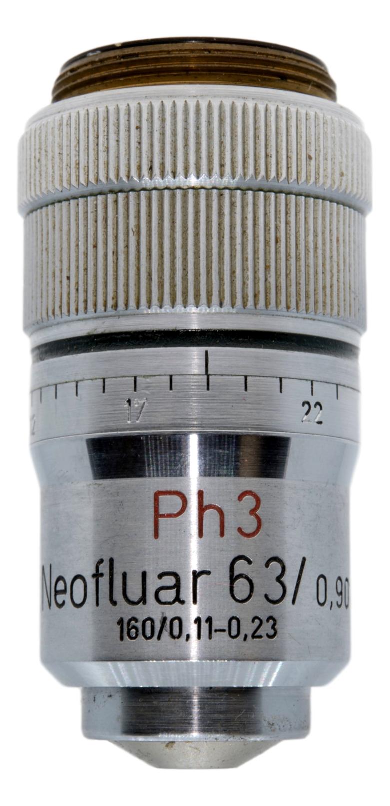 63x Object Microscope Zeiss 63x Neofluar Ph3 Correction-Collar Objective – Microscope Central
