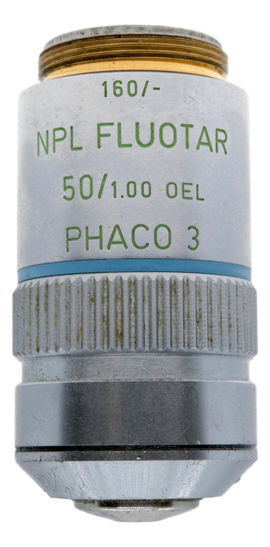 Leitz 50X NP FLUOTAR PHACO 3 / Phase-Contrast 3 Oil Objective